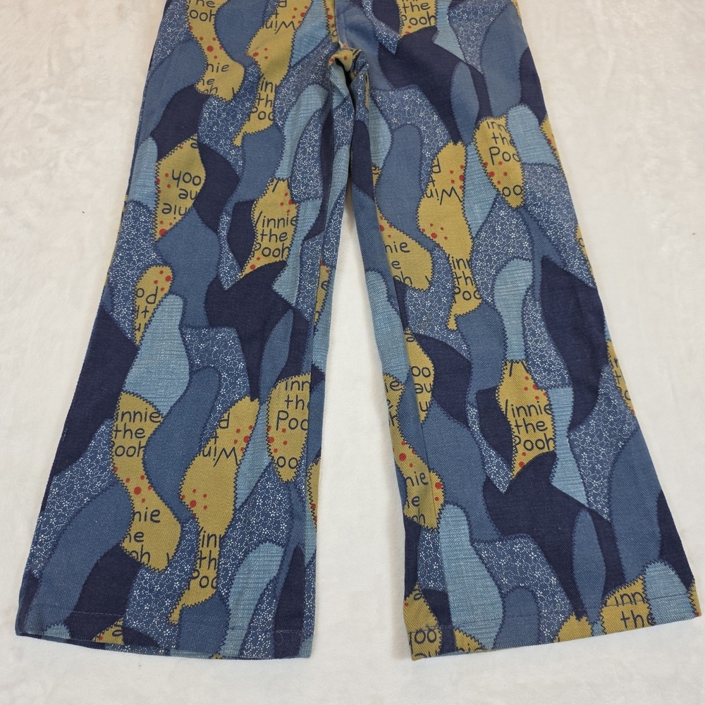 Vintage Kids Winnie The Pooh Pants Kids 6X Disney Sears 70's 80's Flare Leg - Picture 2 of 12
